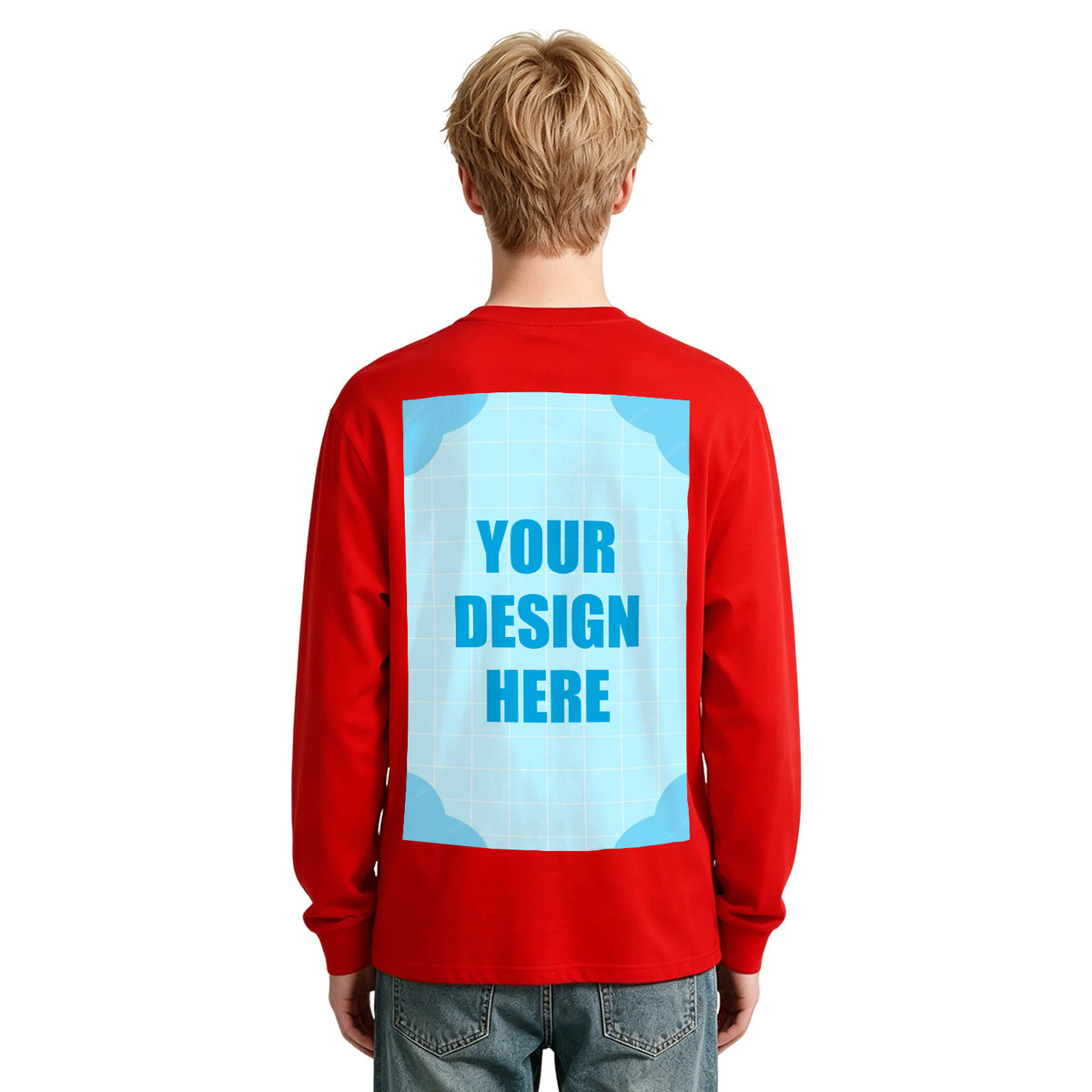 Men's pure cotton long sleeved back (CA factory 02, USA)