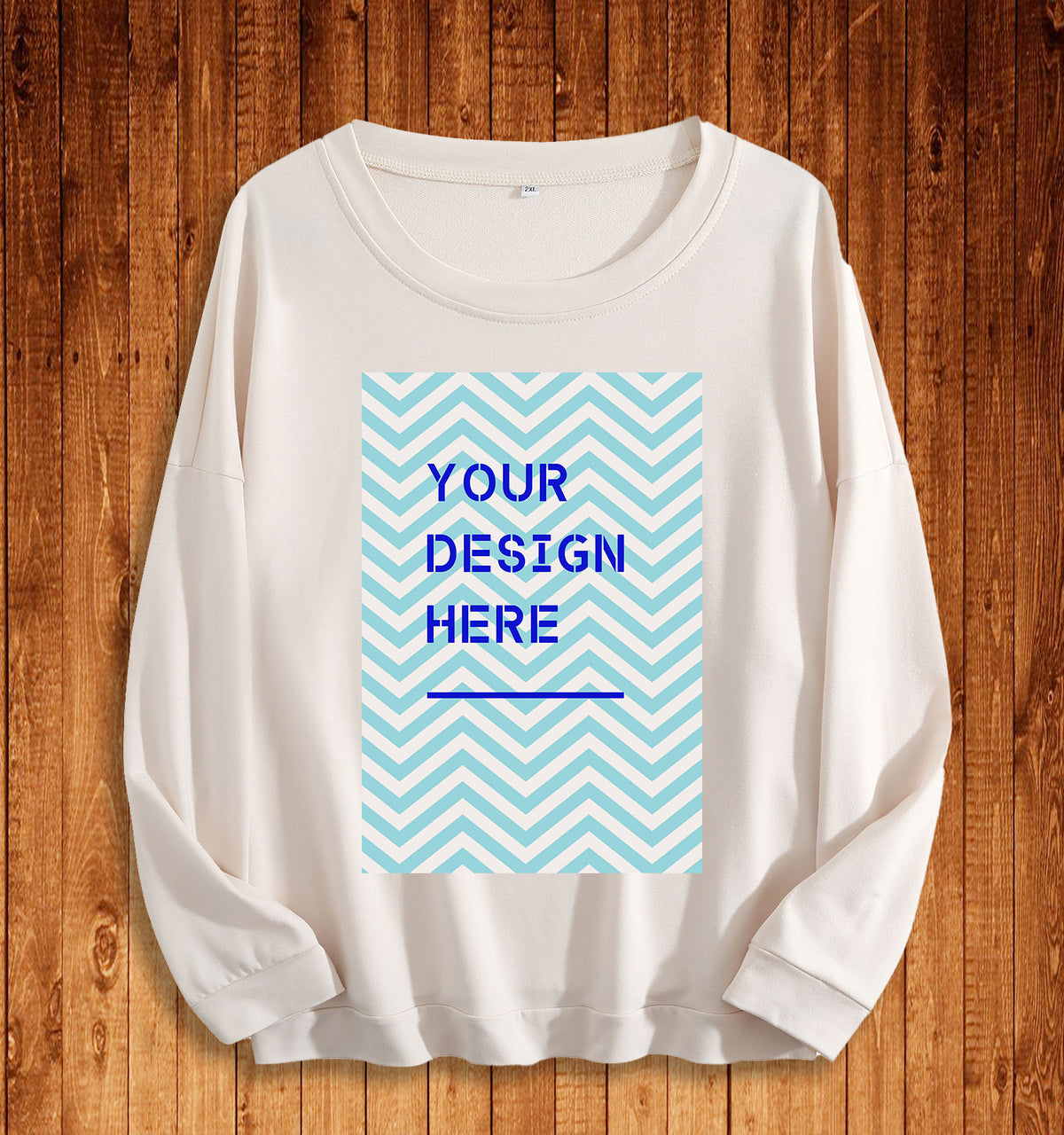 Front of round neck hoodie