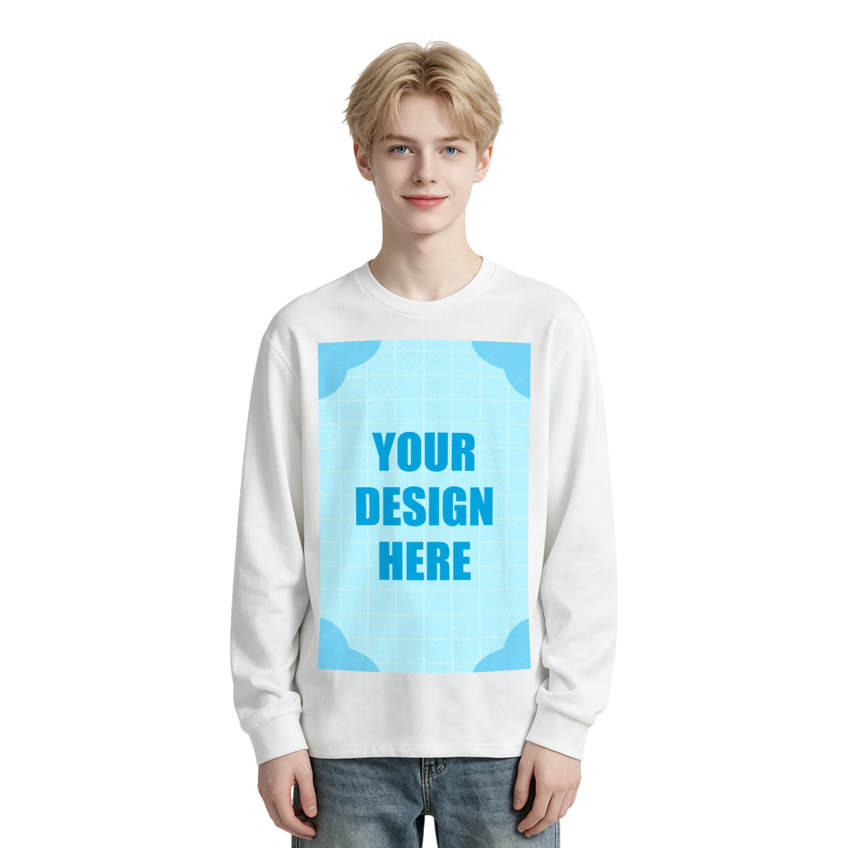 Men's Pure Cotton Long Sleeve - Front (CA Factory 02, USA)