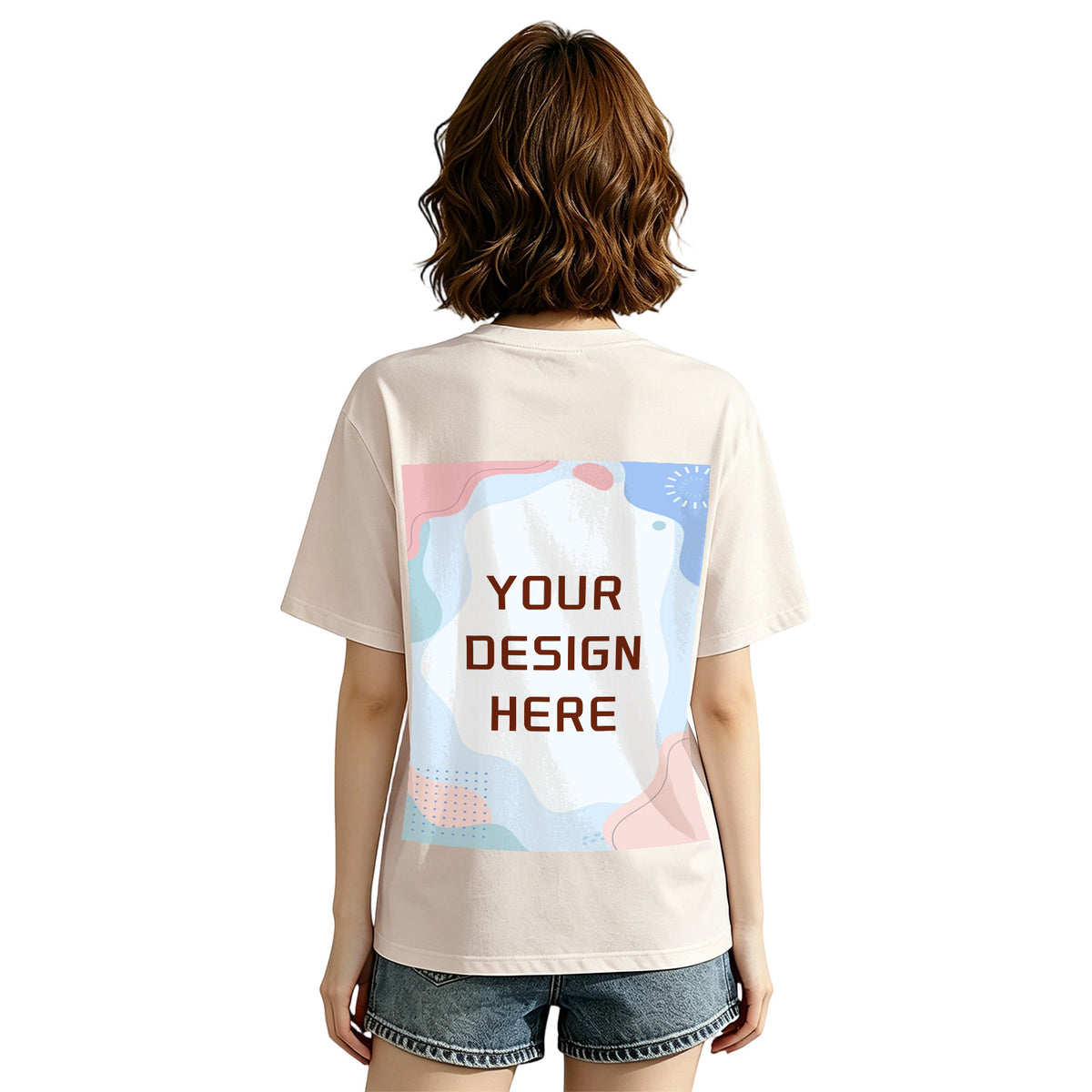 180G Ordinary Women's Pure Cotton T-shirt - Rear (CA-2 Factory in the United States)