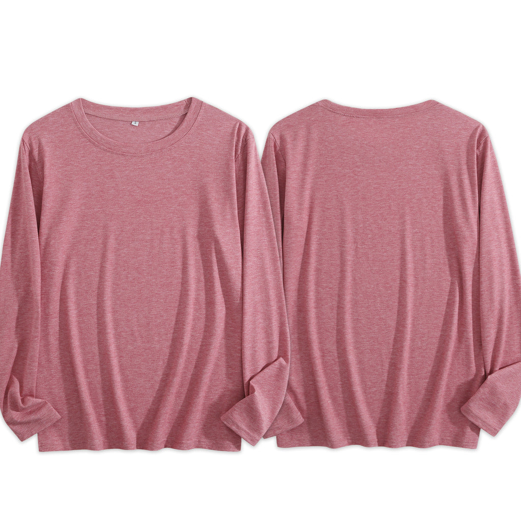 Women's Four Color Round Neck Long Sleeve T-shirt - Double (CA Factory 02, USA)