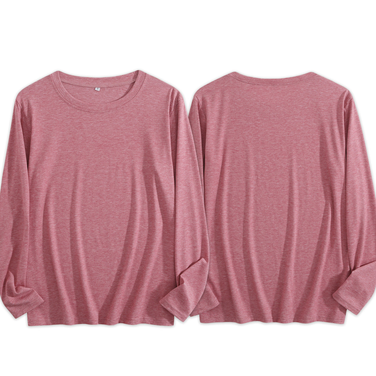 Women's Four Color Round Neck Long Sleeve T-shirt - Double (CA Factory 02, USA)