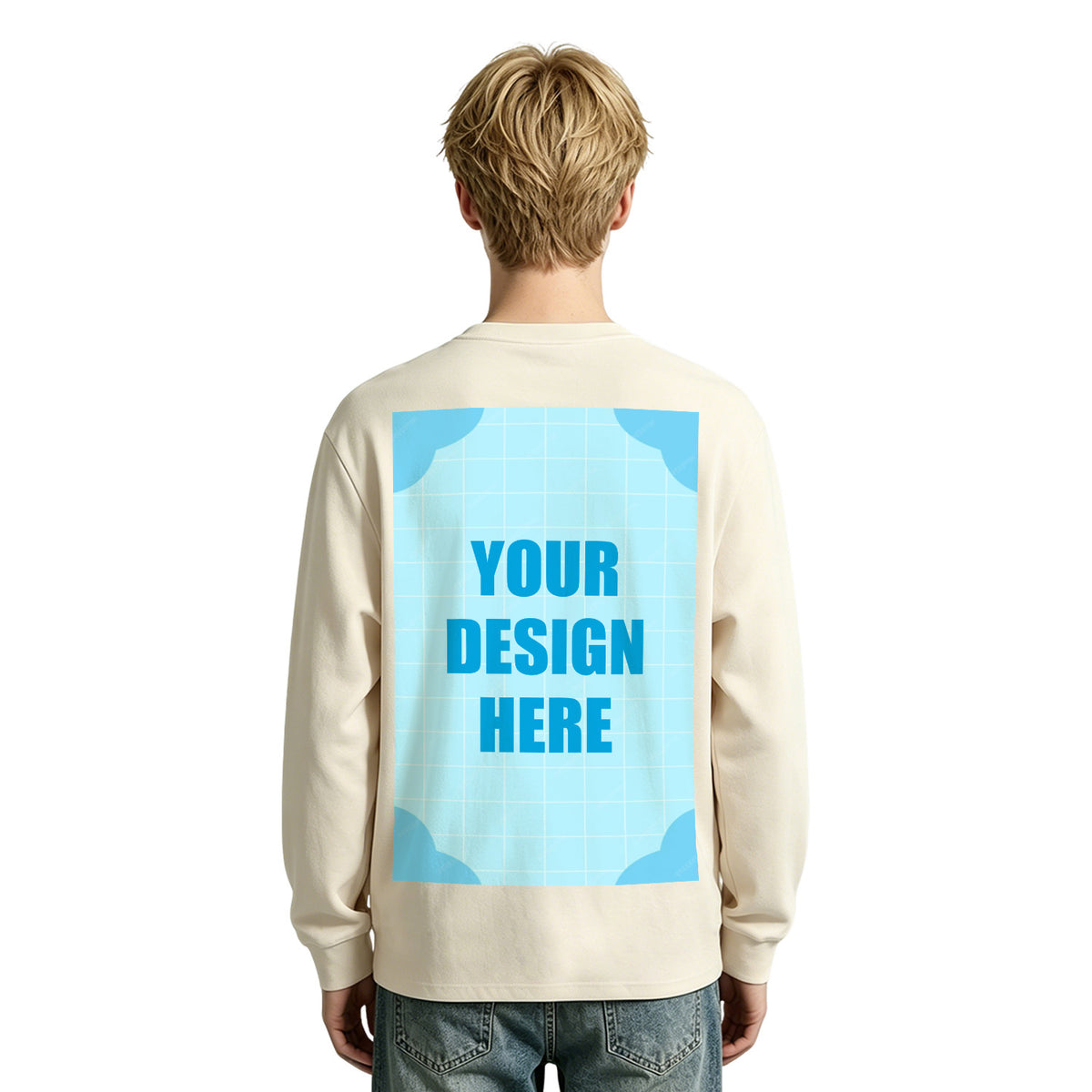 Men's pure cotton long sleeved back (CA factory 02, USA)