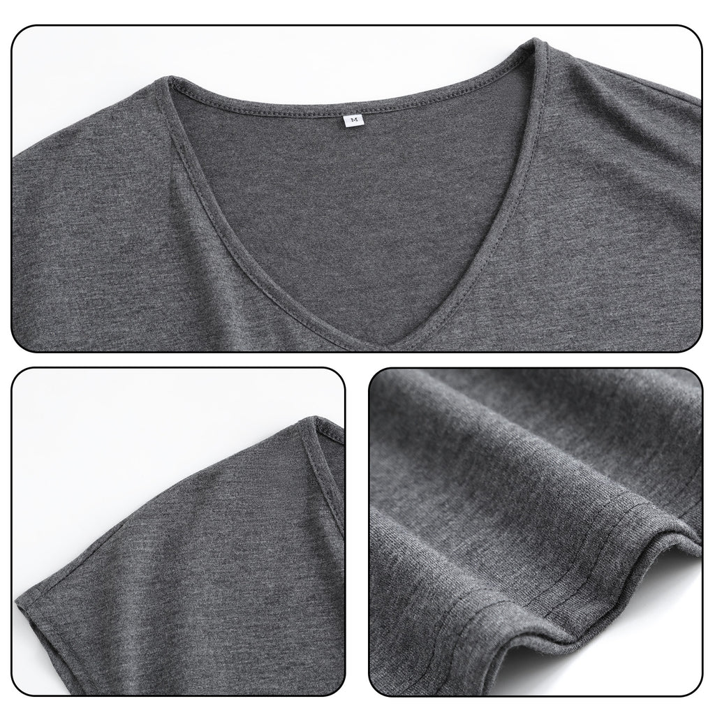 180g V-neck colored cotton vest - rear (NJ-2 factory in the United States)