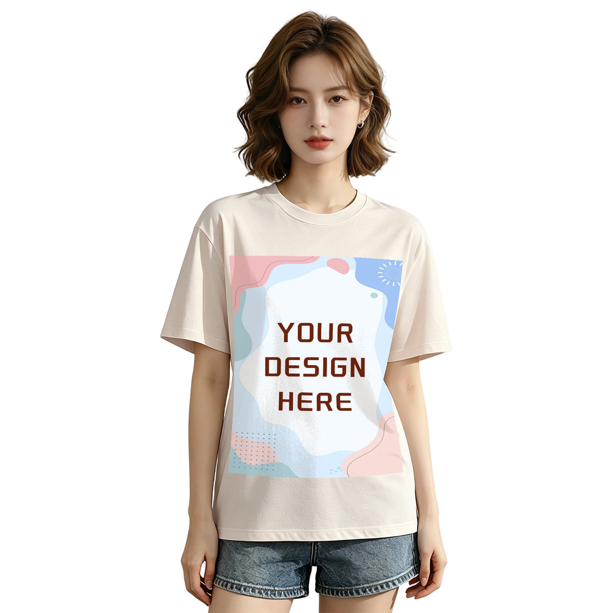 180G Ordinary Women's Pure Cotton T-shirt - Front (CA-2 Factory in the United States)