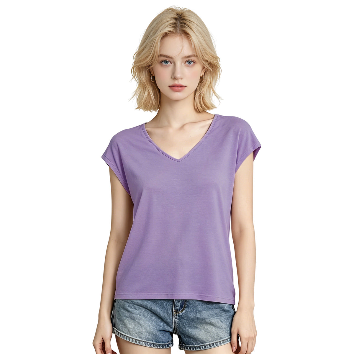 180g V-neck colored cotton vest - unprinted (NJ-2 factory in the United States)