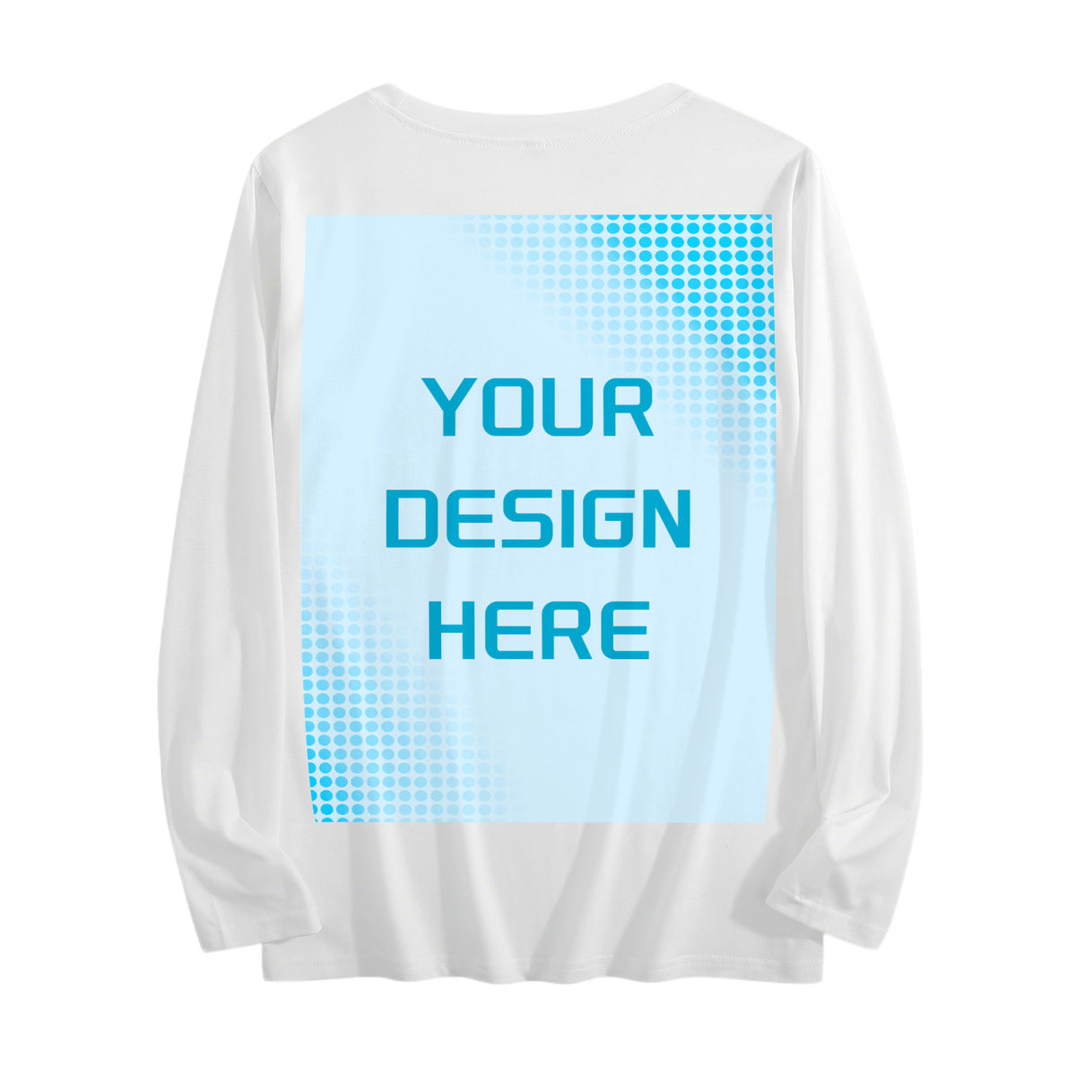 Women's Four Color Round Neck Long Sleeve T-shirt - Rear (CA Factory 02, USA)