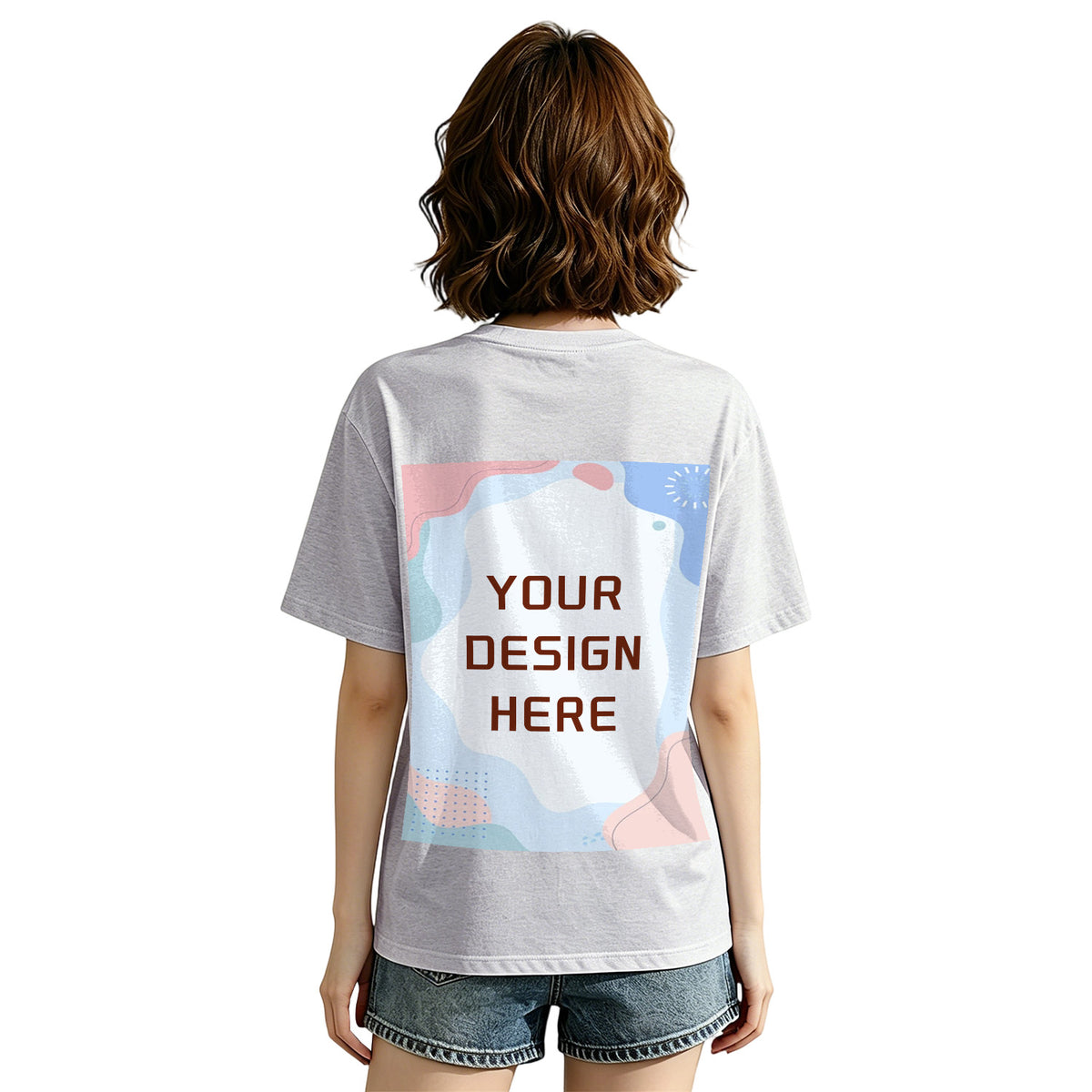 180G Ordinary Women's Pure Cotton T-shirt - Rear (CA-2 Factory in the United States)