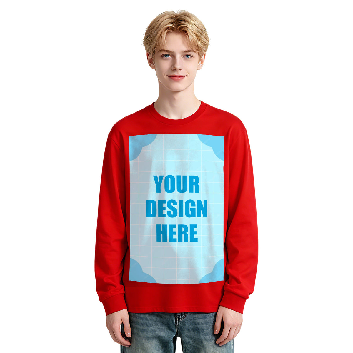 Men's Pure Cotton Long Sleeve - Front (CA Factory 02, USA)