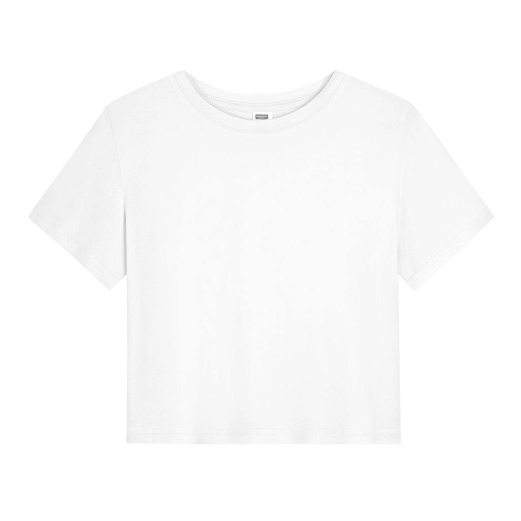 Hot girl elastic exposed navel female T-unprinted (CA-2 factory in the United States)
