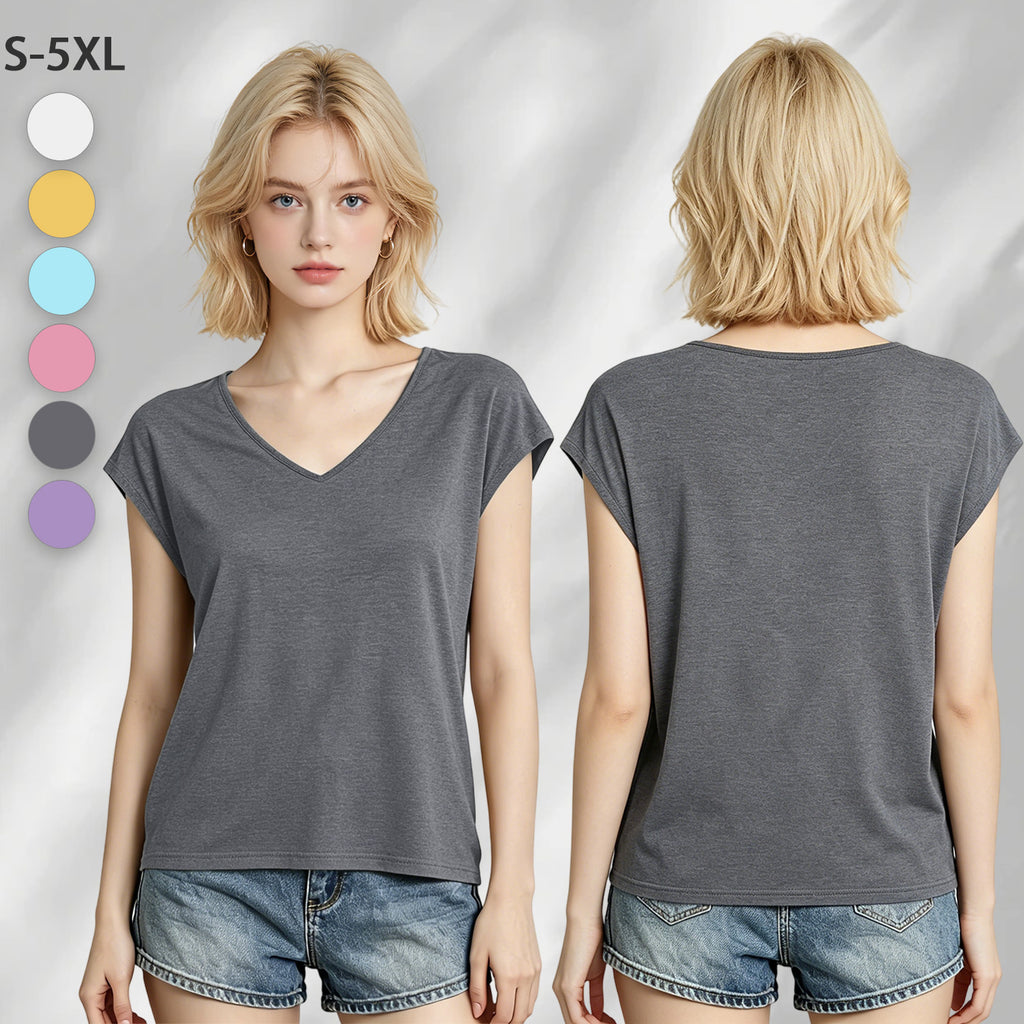 180g V-neck colored cotton vest - double (NJ-2 factory in the United States)