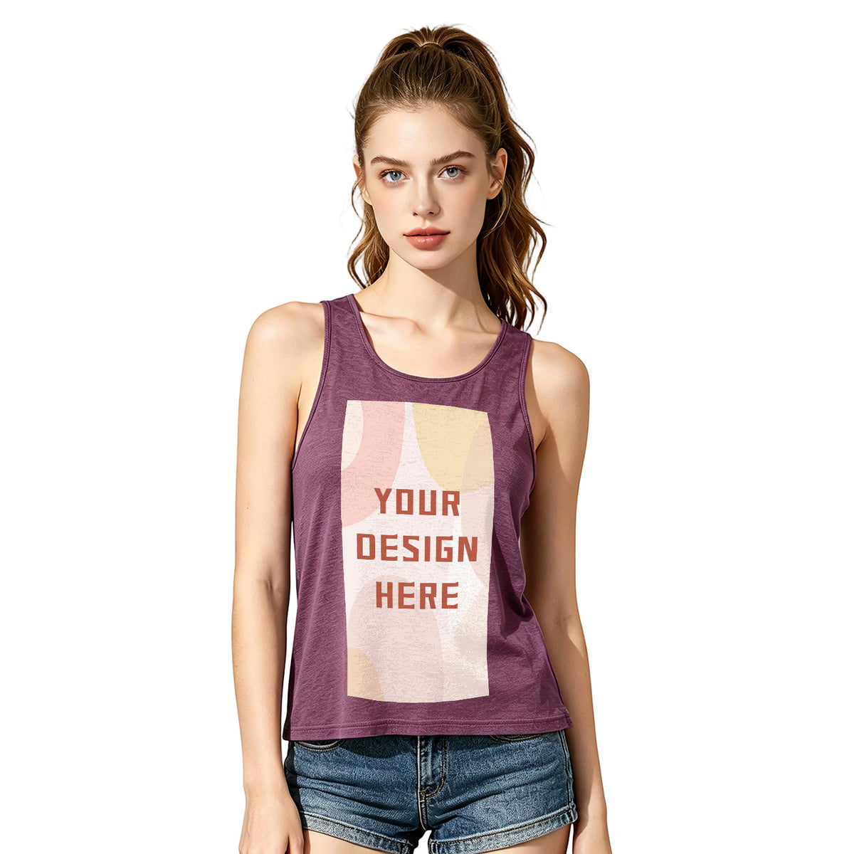 Ladies' colored cotton vest - front (CA-2 factory in the United States)