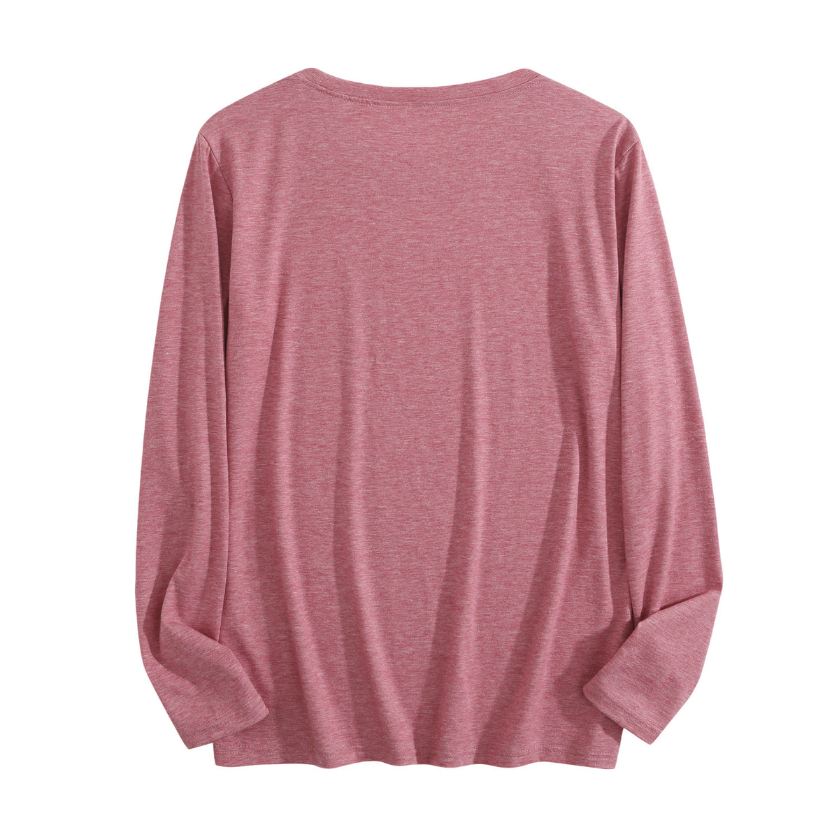 Women's Four Color Round Neck Long Sleeve T-shirt - Rear (CA Factory 02, USA)