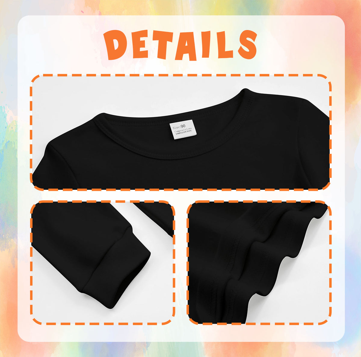 190g children's long sleeved double-sided