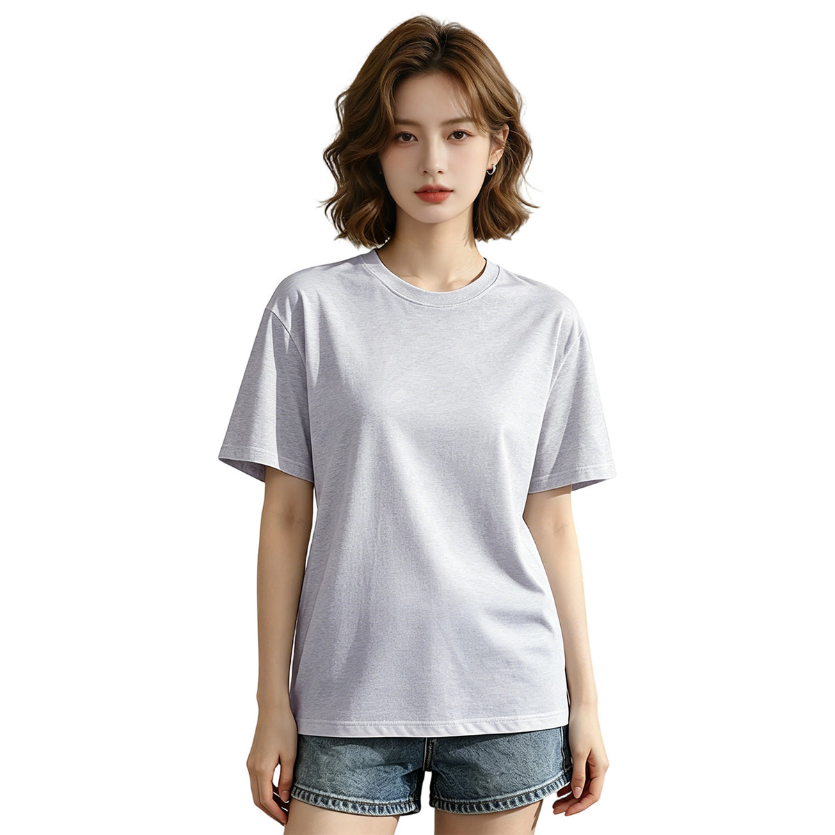 180G ordinary women's pure cotton T-shirt - unprinted (CA-2 factory in the United States)