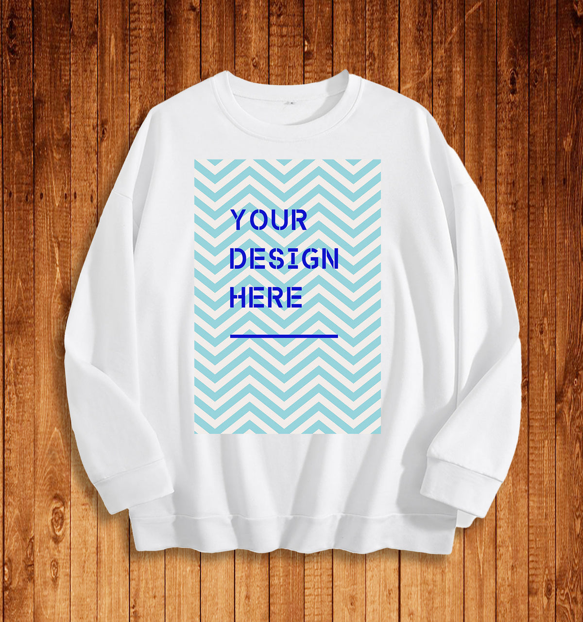 Front of round neck hoodie