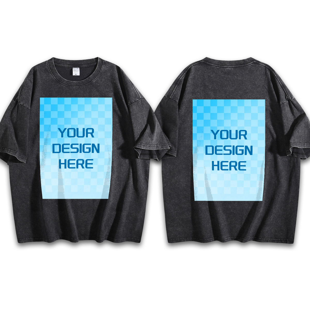 Double sided printed washed T-shirt 220g pure cotton men's style [Australia]