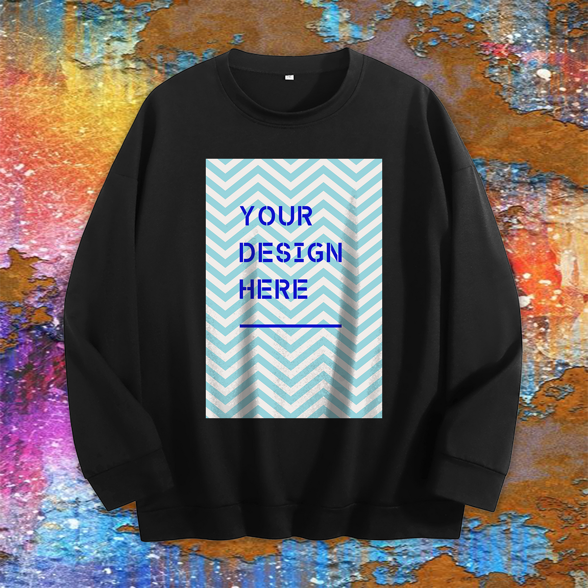 Front of round neck hoodie