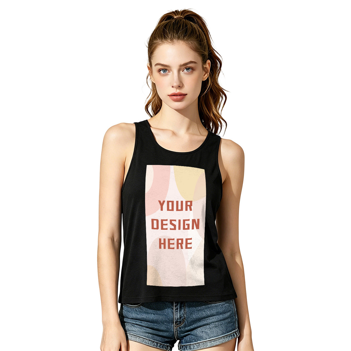 Ladies' colored cotton vest - front (CA-2 factory in the United States)