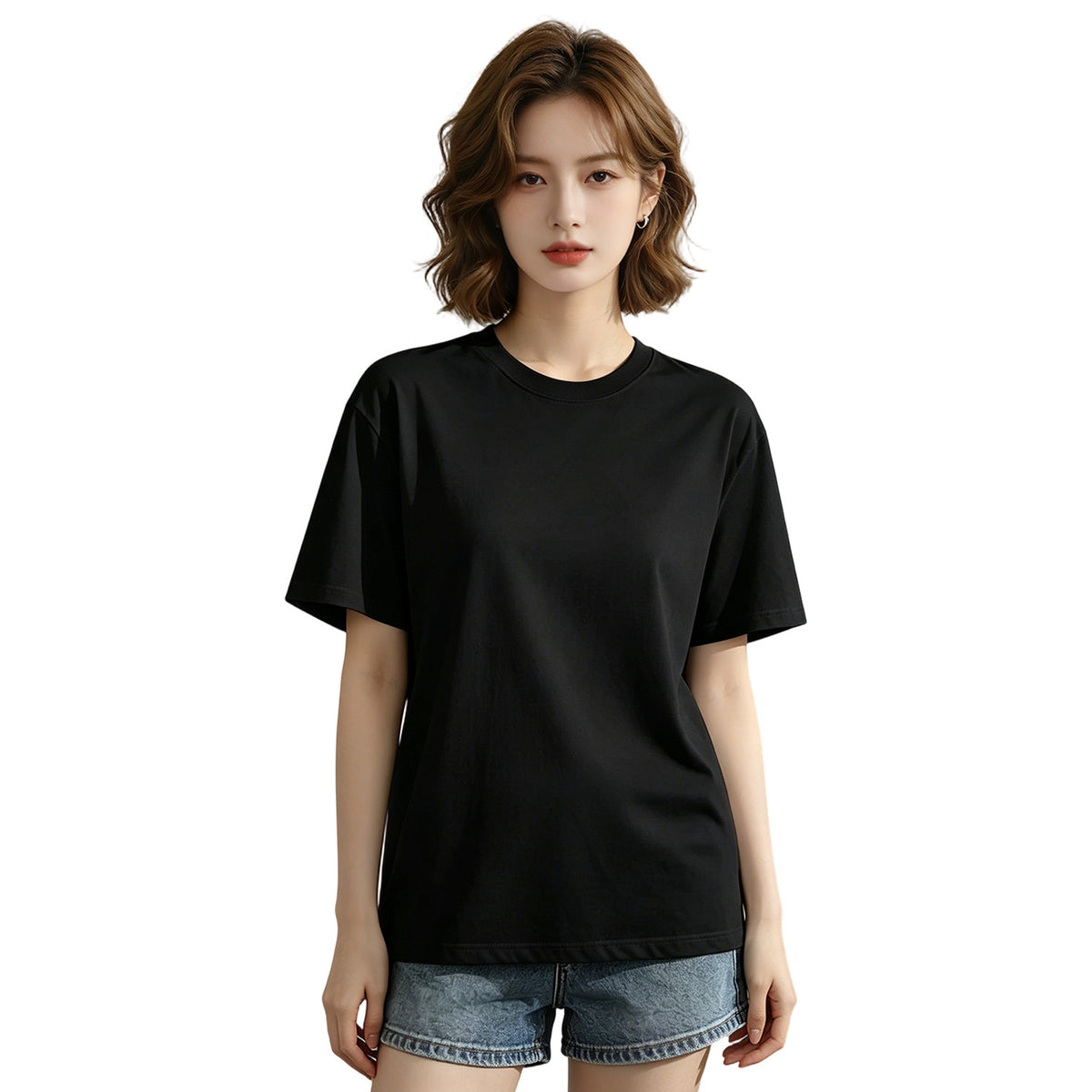 180G ordinary women's pure cotton T-shirt - unprinted (CA-2 factory in the United States)
