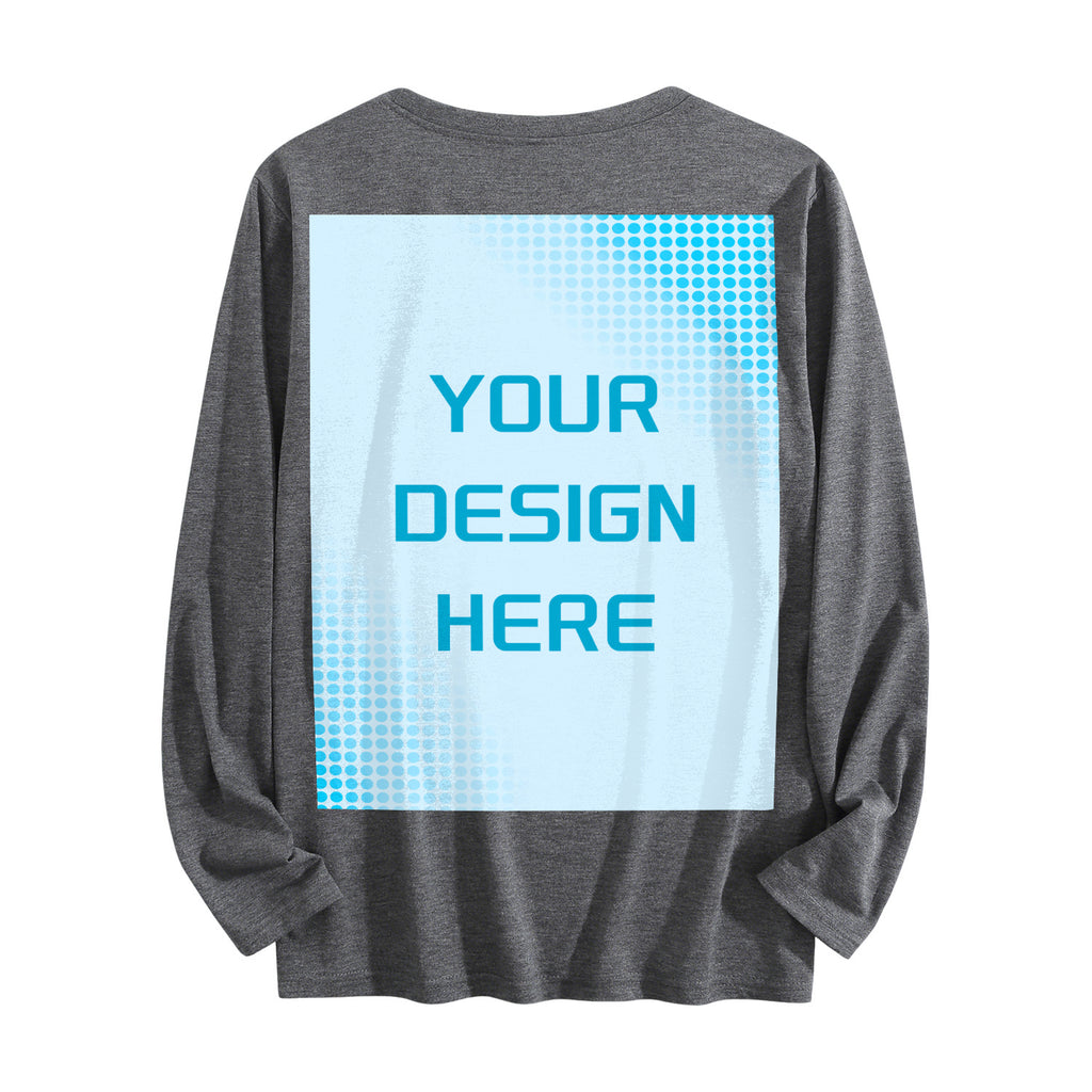 Women's Four Color Round Neck Long Sleeve T-shirt - Rear (CA Factory 02, USA)