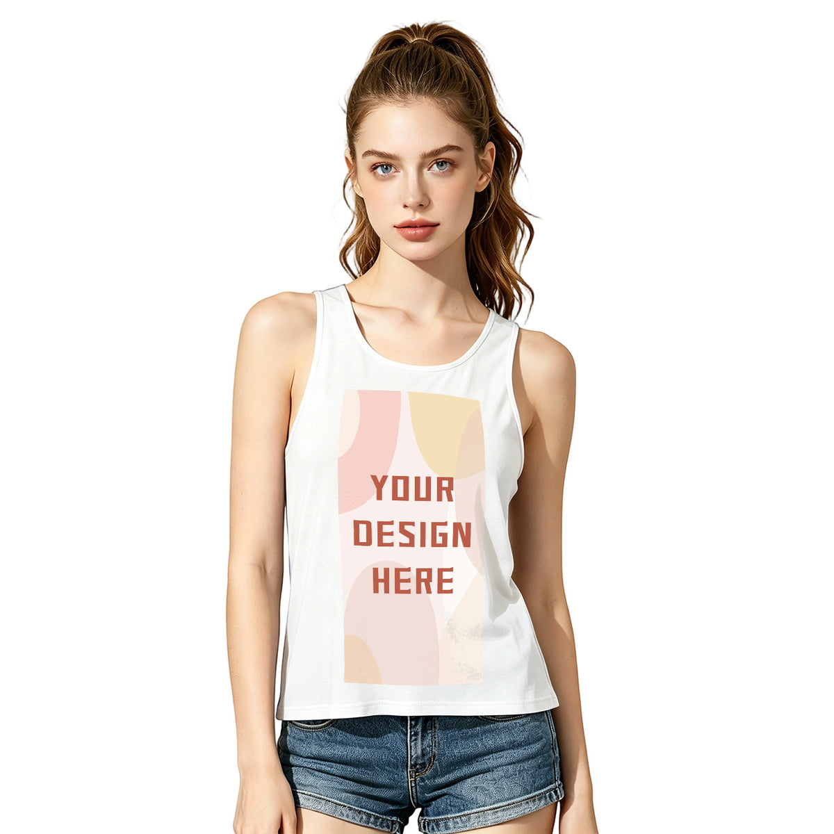 Ladies' colored cotton vest - front (CA-2 factory in the United States)