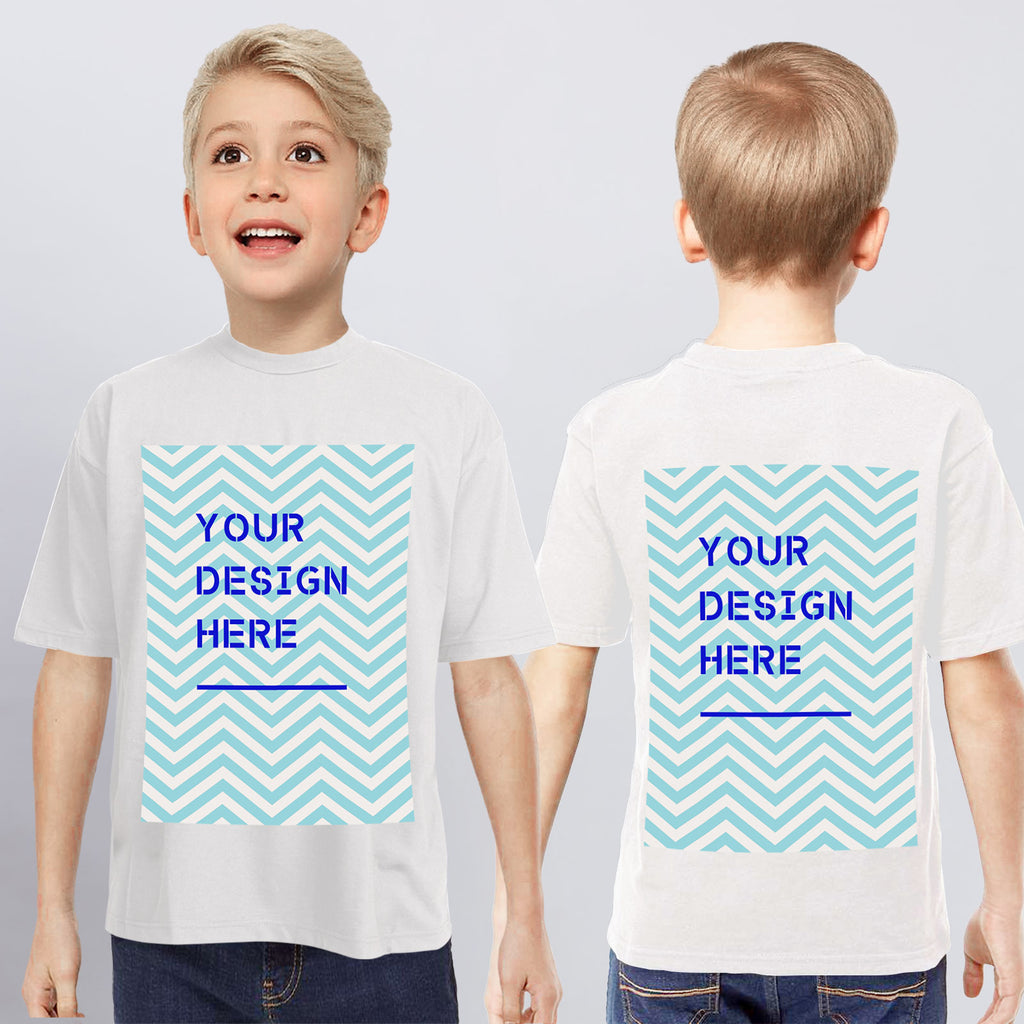 180g Black/White Positioning Printing Youth T-shirt - Double