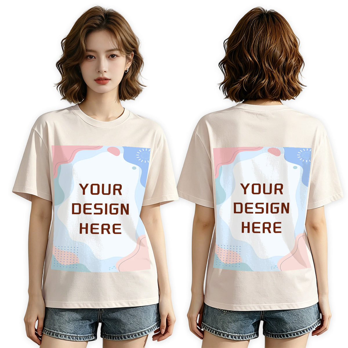 180G Ordinary Women's Pure Cotton T-shirt - Double (CA-2 Factory in the United States)