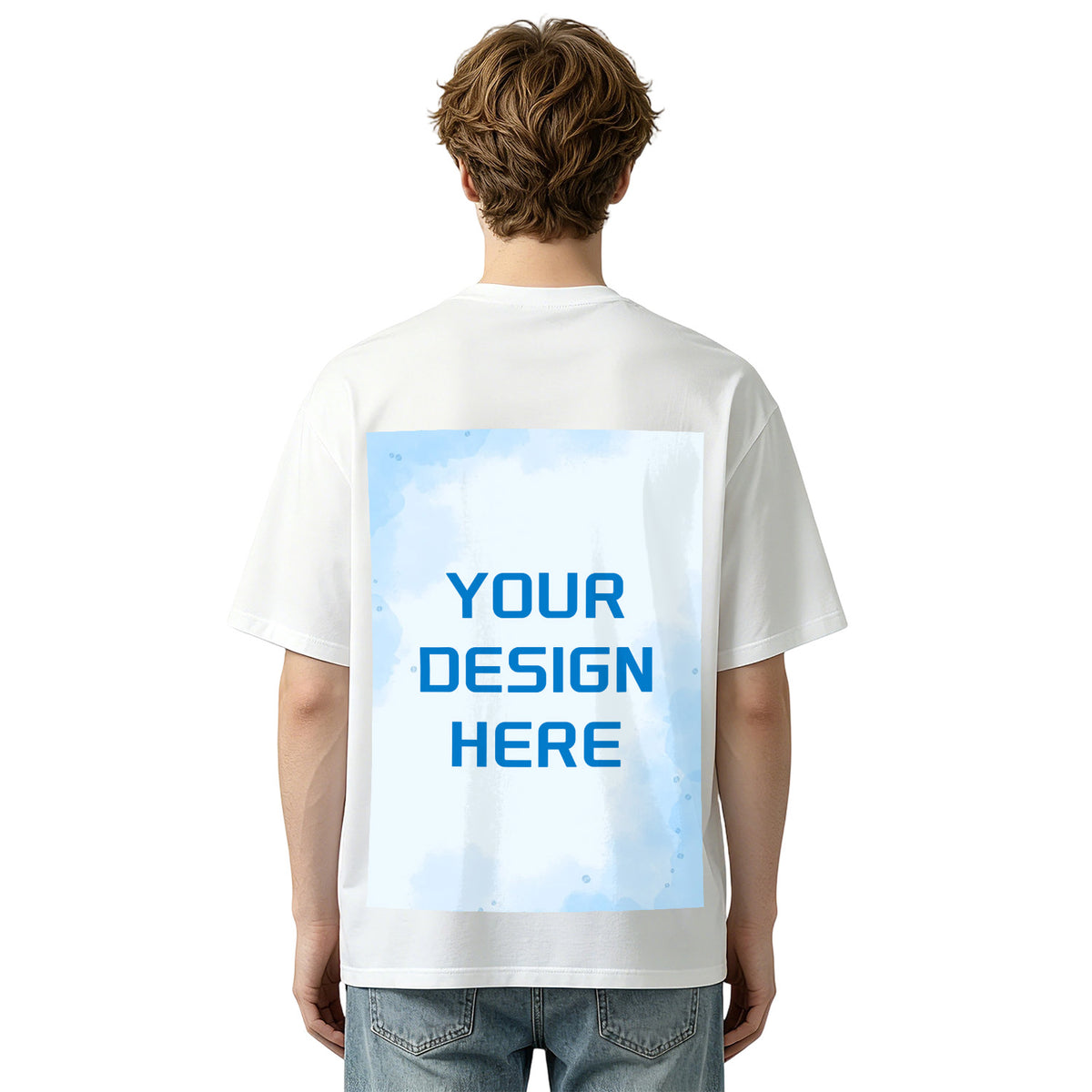 200g pure cotton men's T-shirt with printed back (Australia)