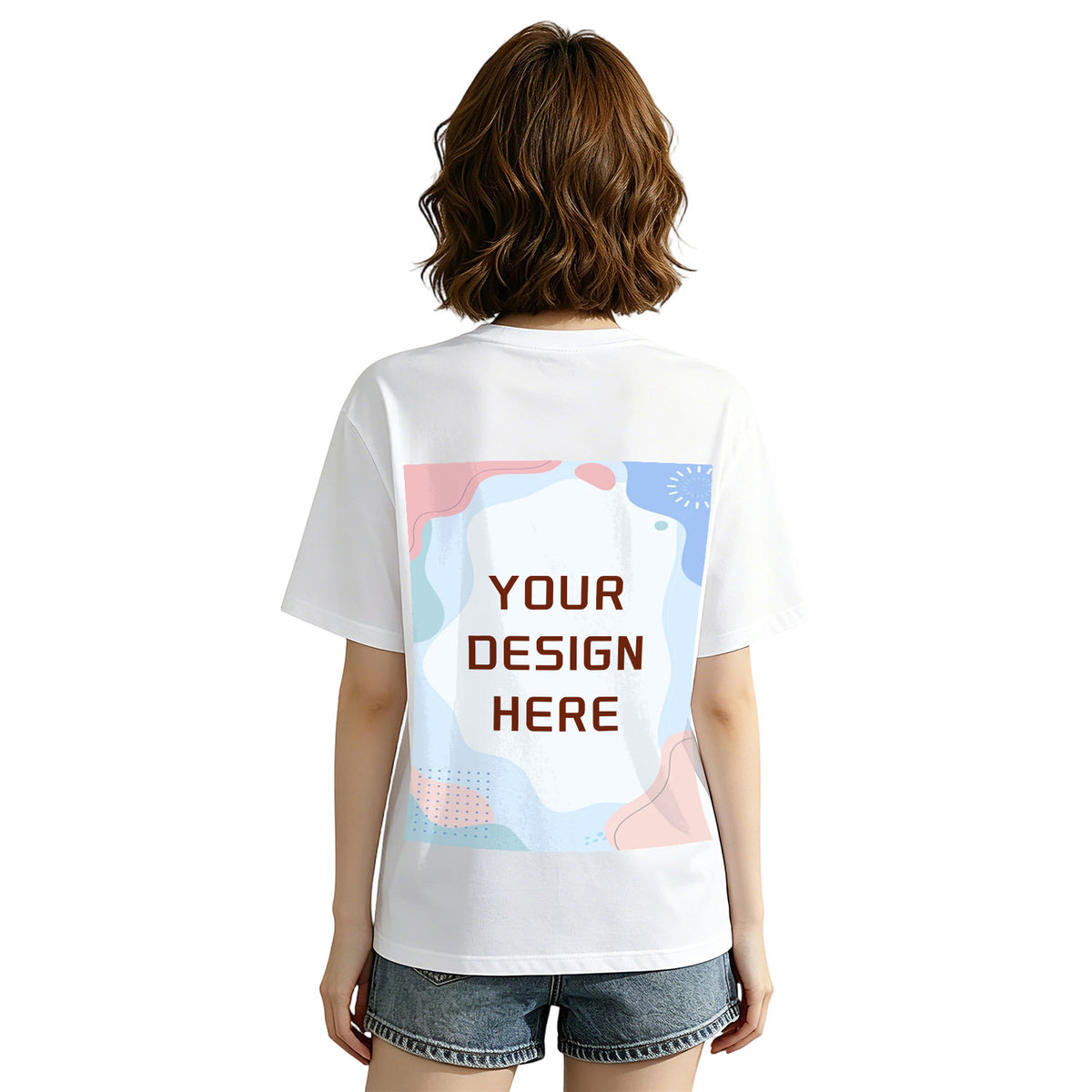 180G Ordinary Women's Pure Cotton T-shirt - Rear (CA-2 Factory in the United States)