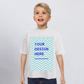 180g black/white positioning printed youth T-shirt - front