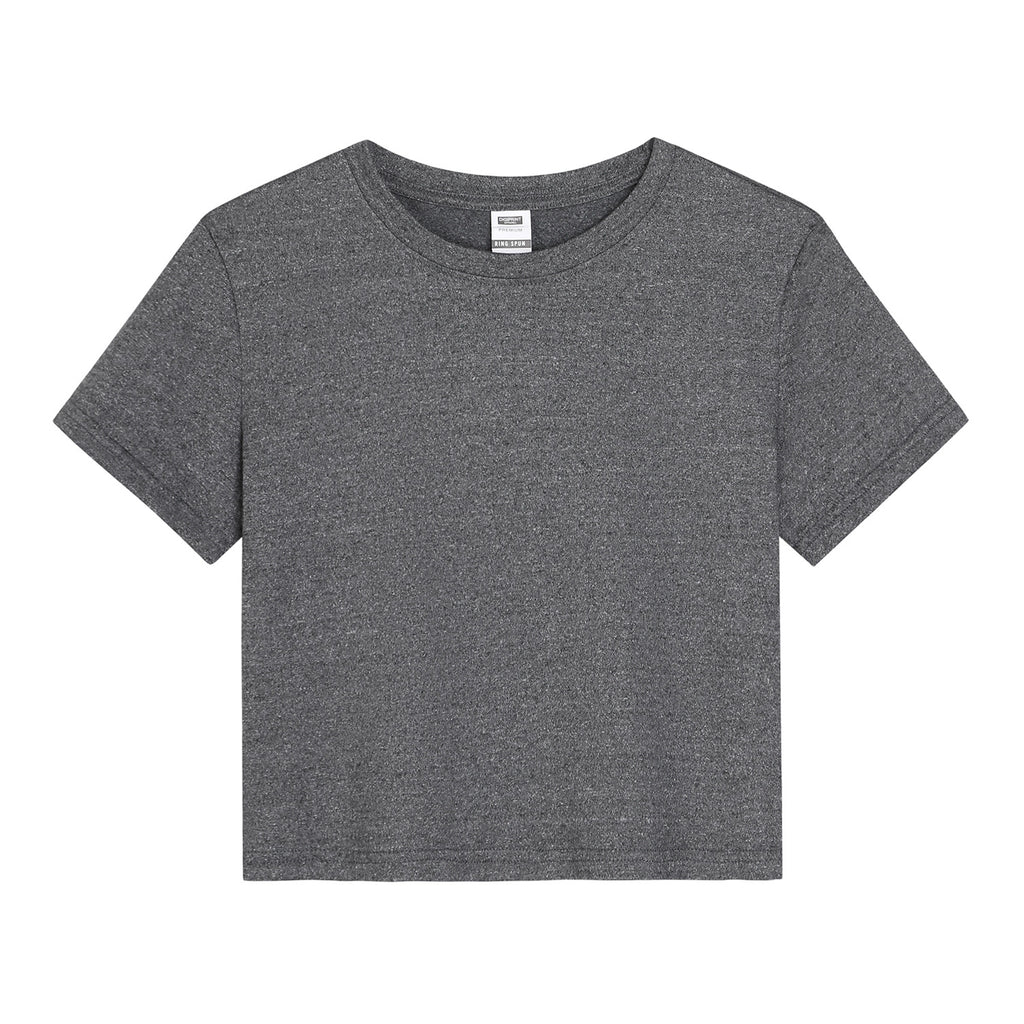 Hot girl elastic exposed navel female T-unprinted (CA-2 factory in the United States)
