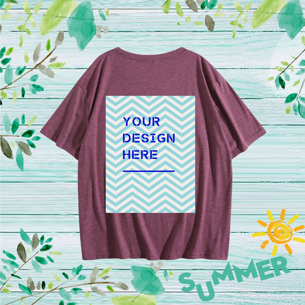 180G Women's Colorful Cotton T-shirt - Rear