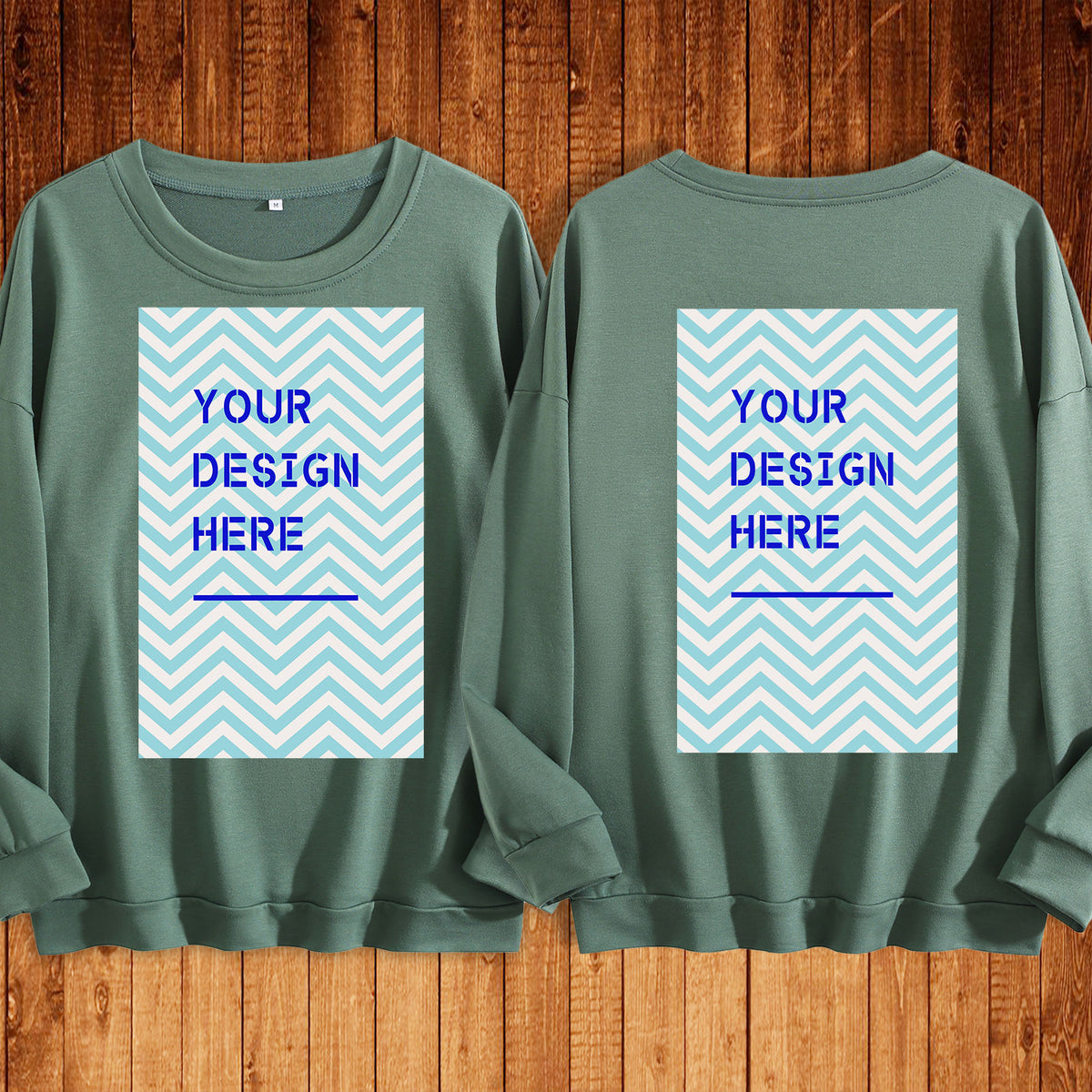 Round neck sweatshirt double-sided