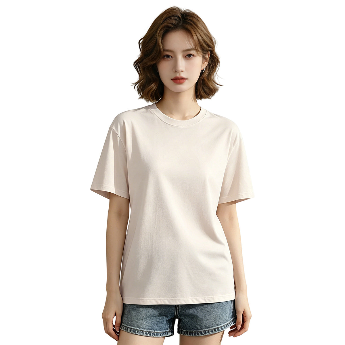 180G ordinary women's pure cotton T-shirt - unprinted (CA-2 factory in the United States)