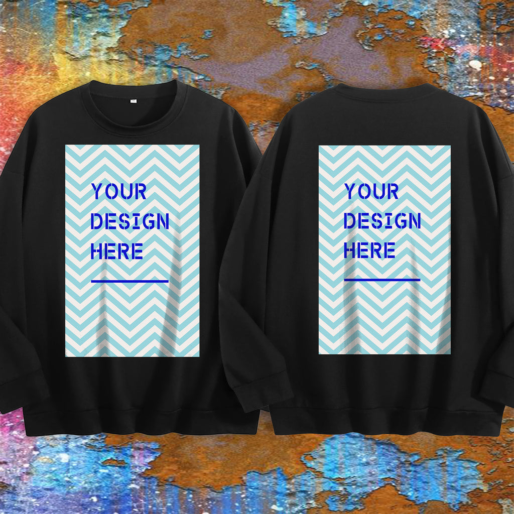 Round neck sweatshirt double-sided