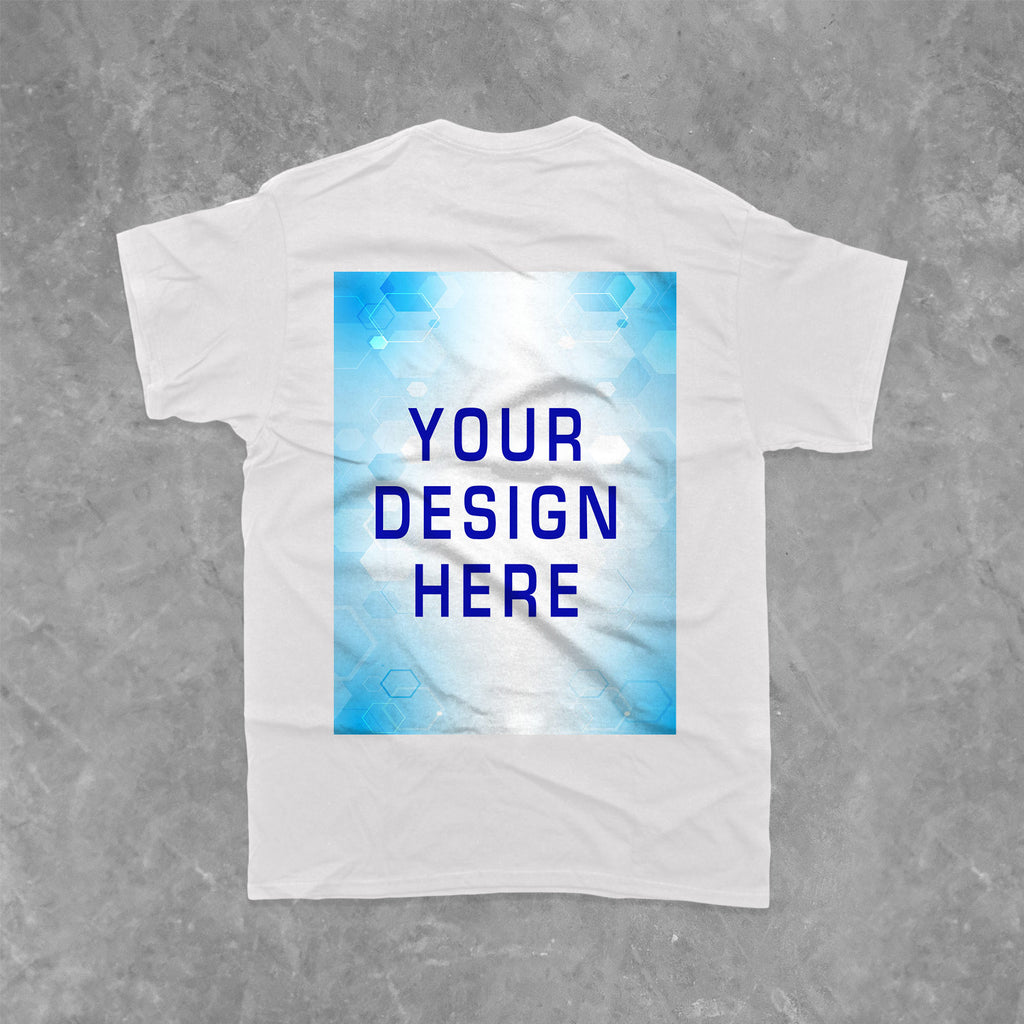 【 Mexican Straight Hair 】 Polyester Men's Round Neck Short sleeved T-shirt - Back