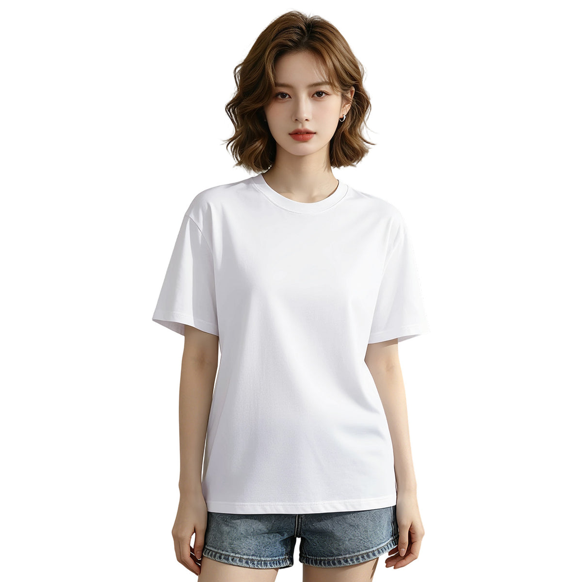 180G ordinary women's pure cotton T-shirt - unprinted (CA-2 factory in the United States)