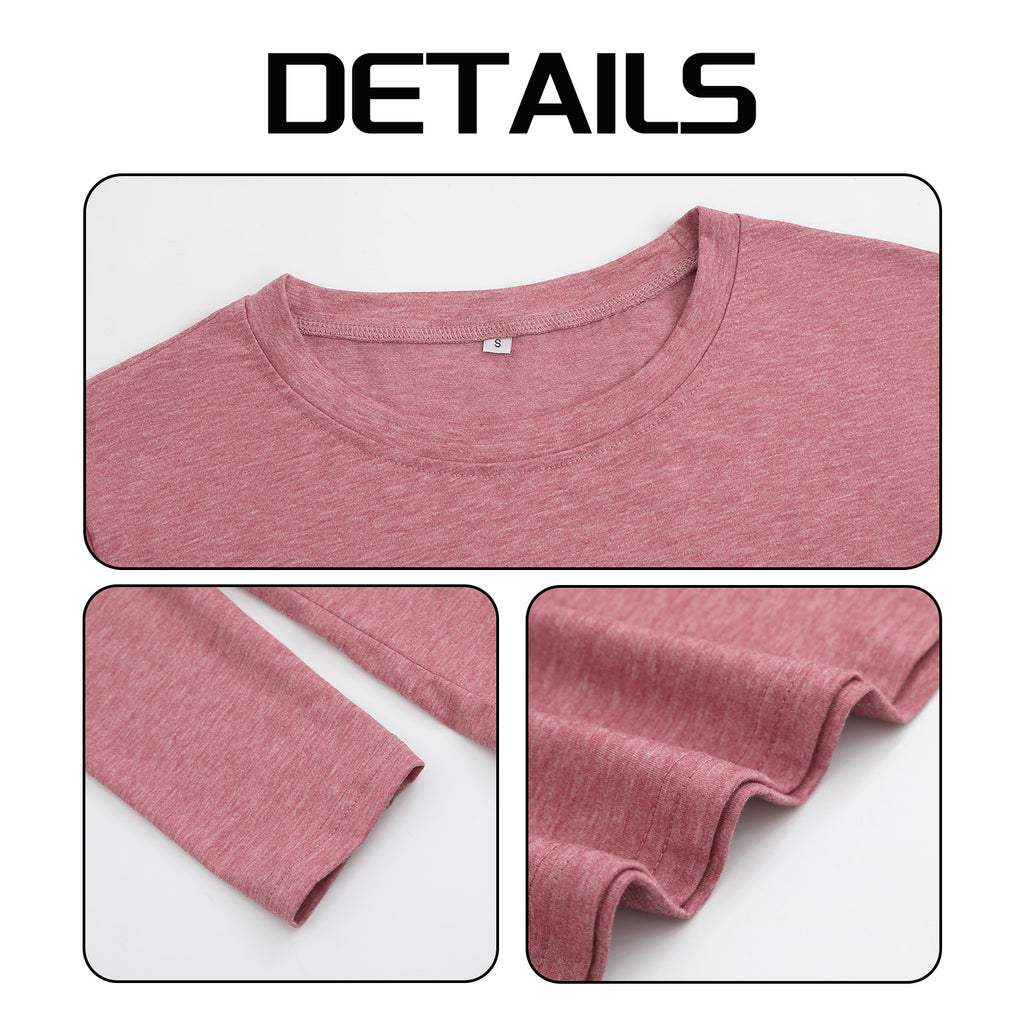 Women's Four Color Round Neck Long Sleeve T-shirt - Double (CA Factory 02, USA)