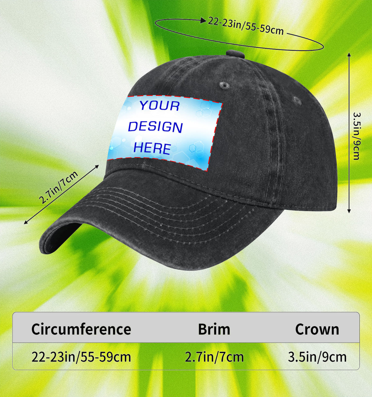 Water washed duckbill cap