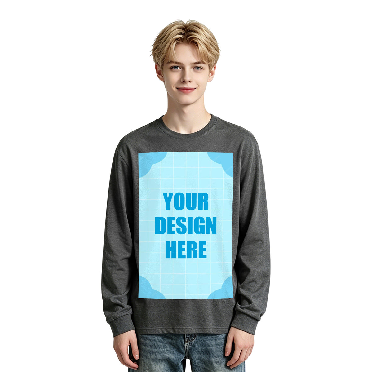 Men's Pure Cotton Long Sleeve - Front (CA Factory 02, USA)