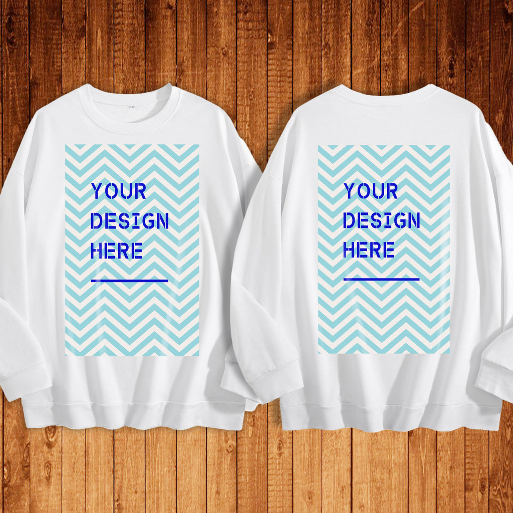 Round neck sweatshirt double-sided