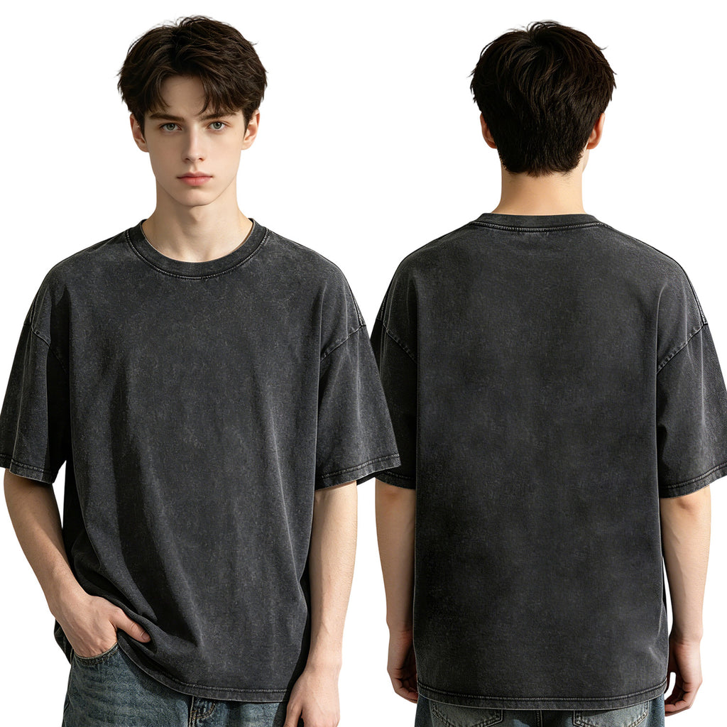 Unprinted - Printed Water Washed T-shirt 220g Pure Cotton Men's [Australia]