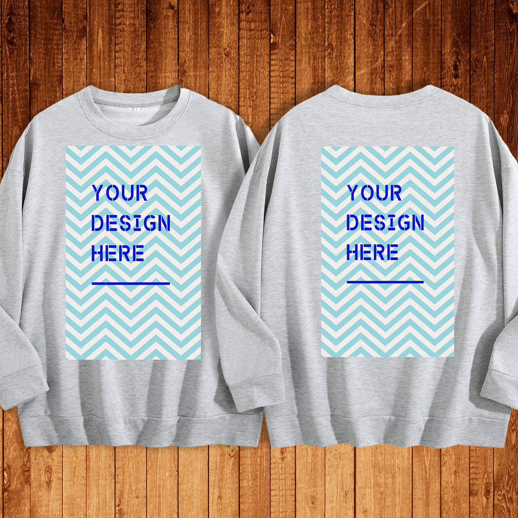 Round neck sweatshirt double-sided