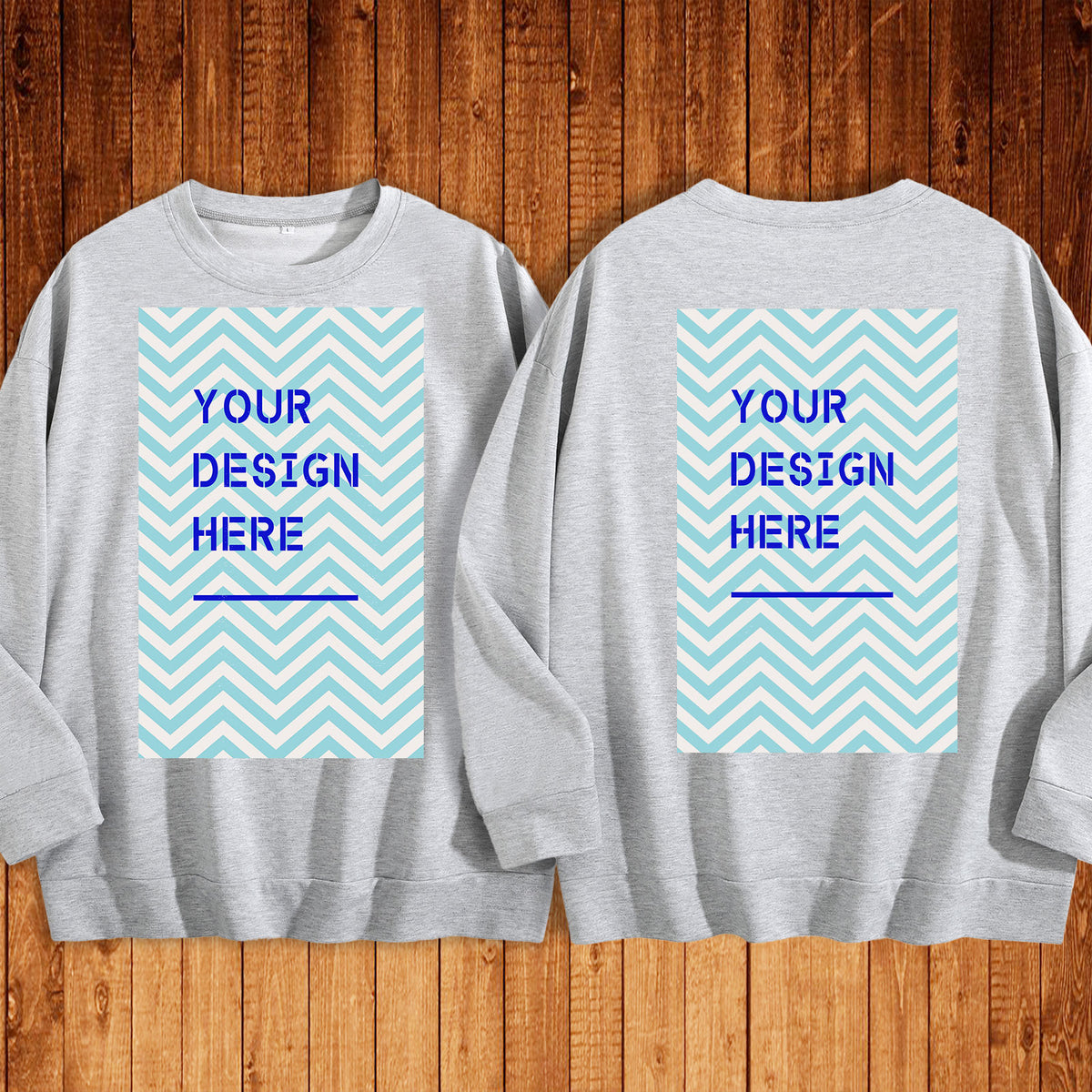 Round neck sweatshirt double-sided