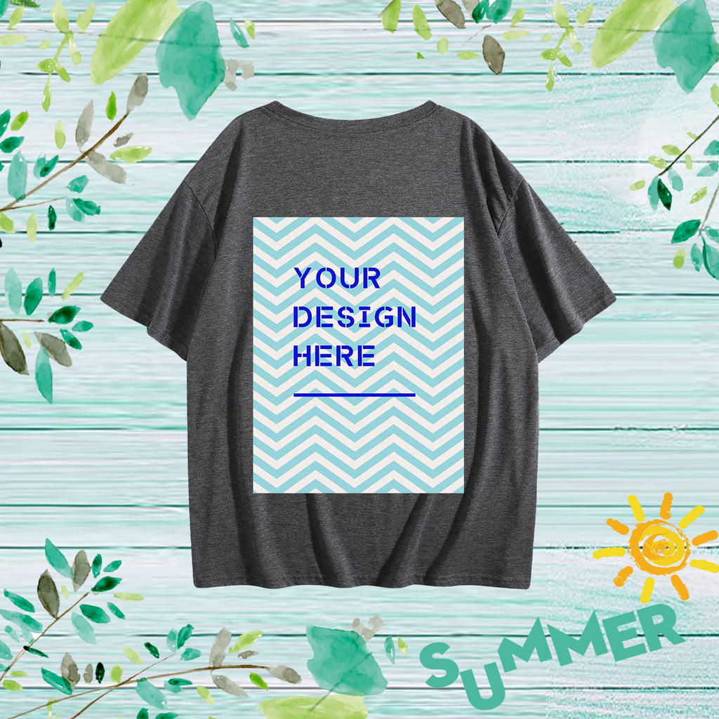 180G Women's Colorful Cotton T-shirt - Rear