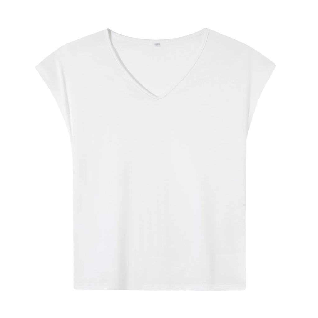 180g V-neck colored cotton vest - unprinted (NJ-2 factory in the United States)