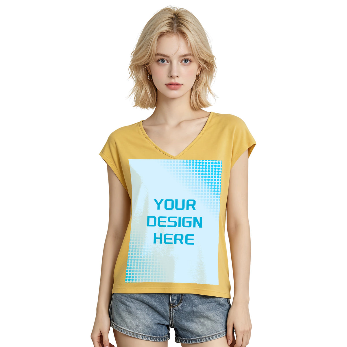 180g V-neck colored cotton vest - front (NJ-2 factory in the United States)