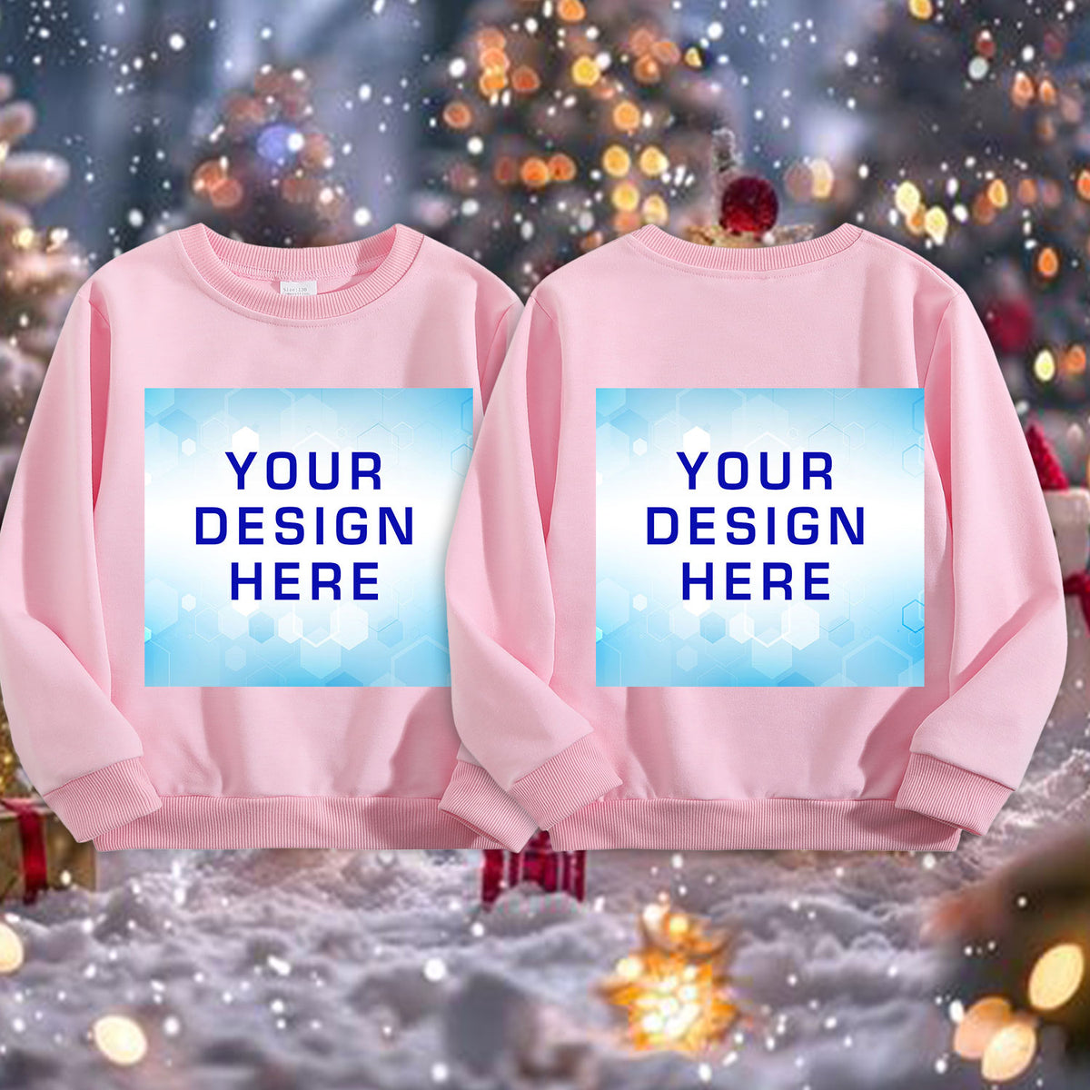 Children's round neck long sleeved hoodie double-sided