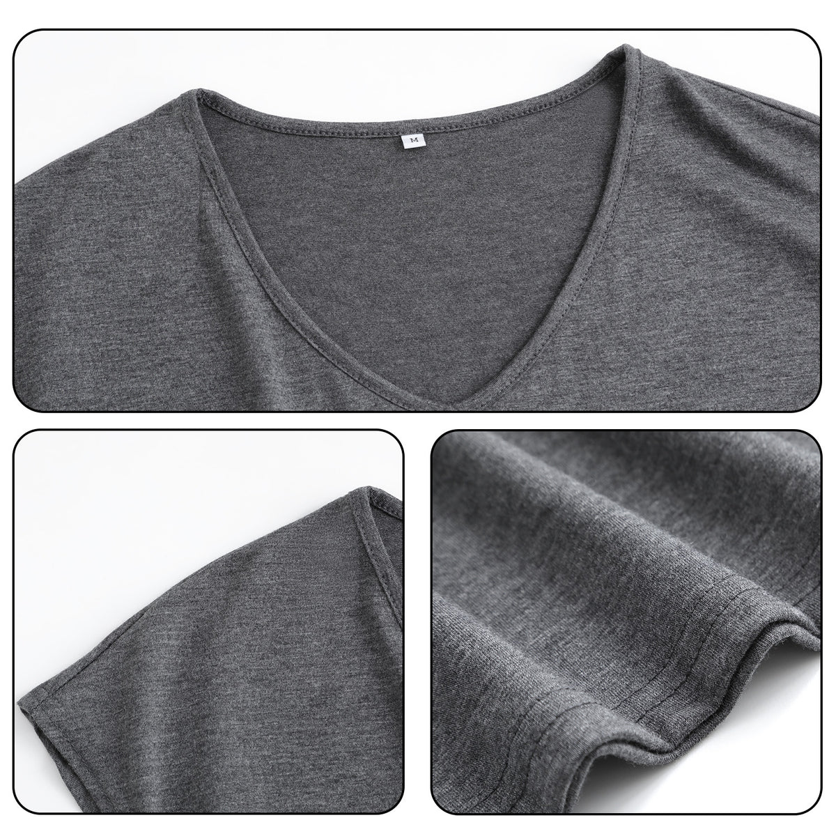 180g V-neck colored cotton vest - front (NJ-2 factory in the United States)